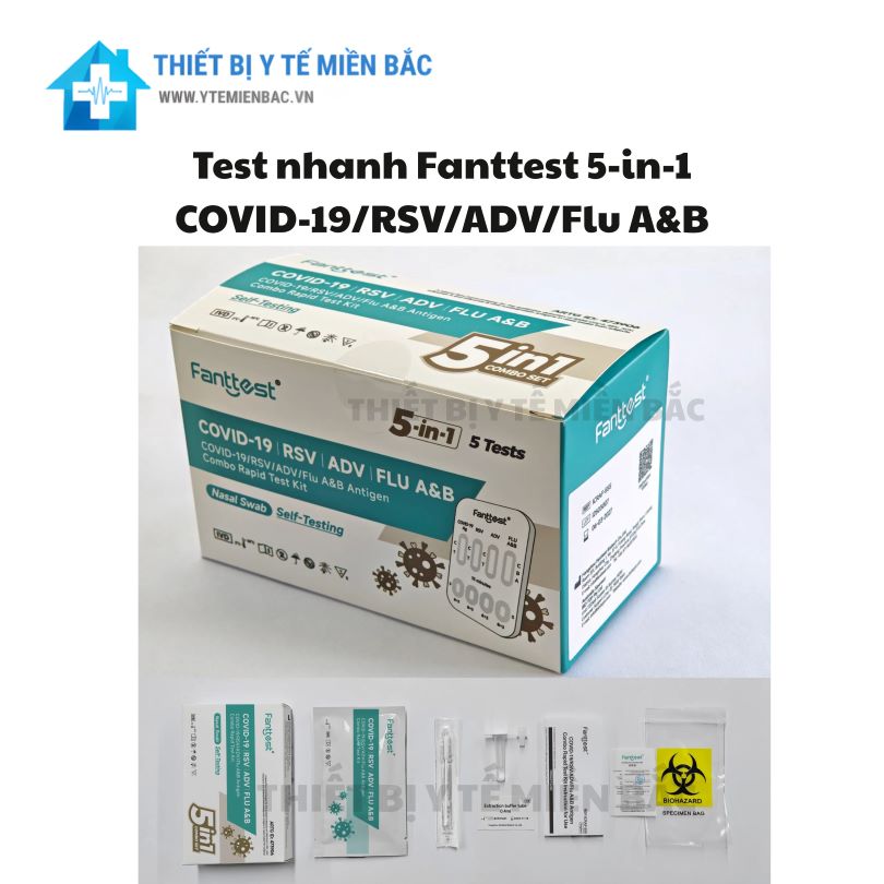 Test Xét Nghiệm COVID 5 Trong 1 Fanttest – Phát Hiện COVID-19, RSV, Adenovirus, Cúm A&B Chỉ Sau 15 Phút Test Xét Nghiệm COVID 5 Trong 1 Fanttest – Phát Hiện COVID-19, RSV, Adenovirus, Cúm A&B Chỉ Sau 15 Phút