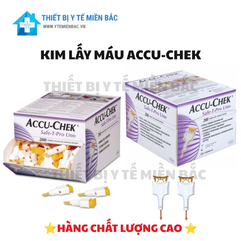 Kim bấm lấy máu vô trùng Accu-Chek 200 cái – Thiết bị lấy máu dùng 1 lần an toàn Kim bấm lấy máu vô trùng Accu-Chek 200 cái – Thiết bị lấy máu dùng 1 lần an toàn